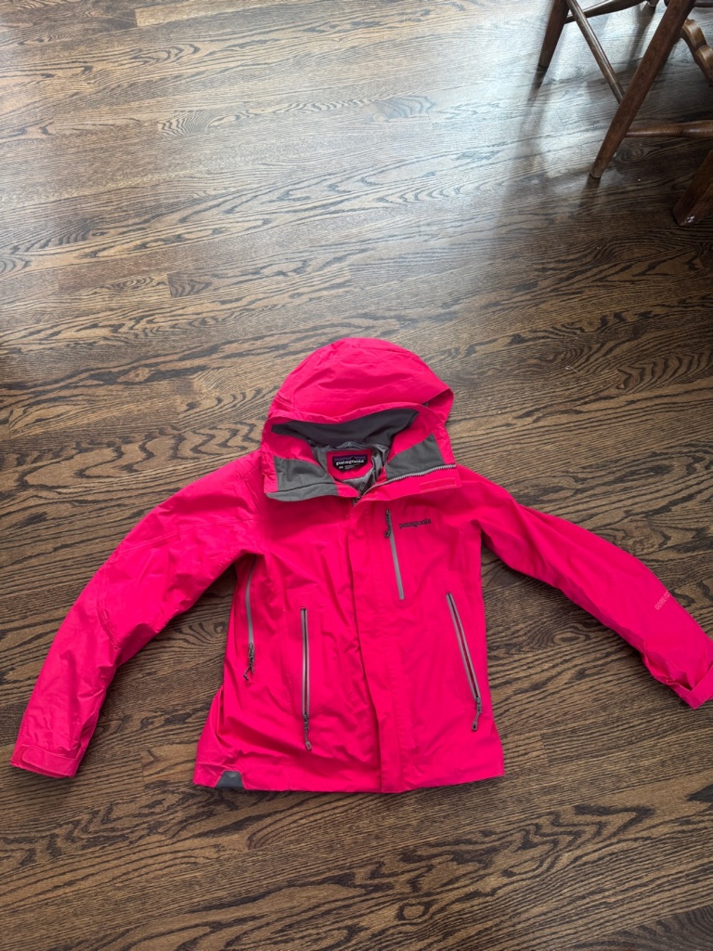Patagonia Bright Pink Hooded Rain Jacket